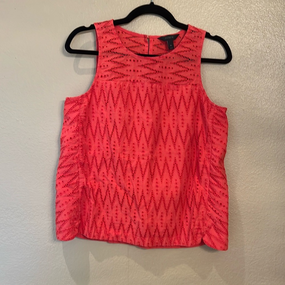 Melon Preppy Eyelet Top